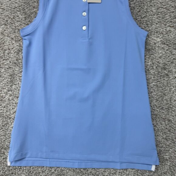 Peter Millar Womens Sleeveless Banded Polo Shirt Womens Small Blue New With Tags - Picture 4 of 13
